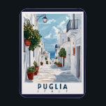 Magnet Flexible Pouilles, Italie : Un rétro<br><div class="desc">Découvrez la région enchanteresse des Pouilles,  en Italie,  avec cette affiche de style vintage. Découvrez l'essence de ses maisons trulli pittoresques,  de ses plages cristallines et de sa délicieuse cuisine locale dans cette collection nostalgique.</div>