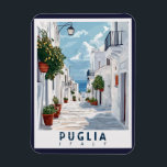 Magnet Flexible Pouilles, Italie : Un rétro<br><div class="desc">Découvrez la région enchanteresse des Pouilles,  en Italie,  avec cette affiche de style vintage. Découvrez l'essence de ses maisons trulli pittoresques,  de ses plages cristallines et de sa délicieuse cuisine locale dans cette collection nostalgique.</div>