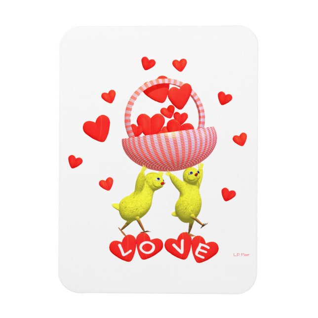 Magnet Flexible Poulet de coeur de poulet et de Saint-Valentin (Vertical)