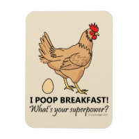Poulet Poops Petit Déjeuner Amusant Design Beige