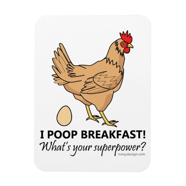 Magnet Flexible Poulet Poops Petit-déjeuner Drôle Design (Vertical)