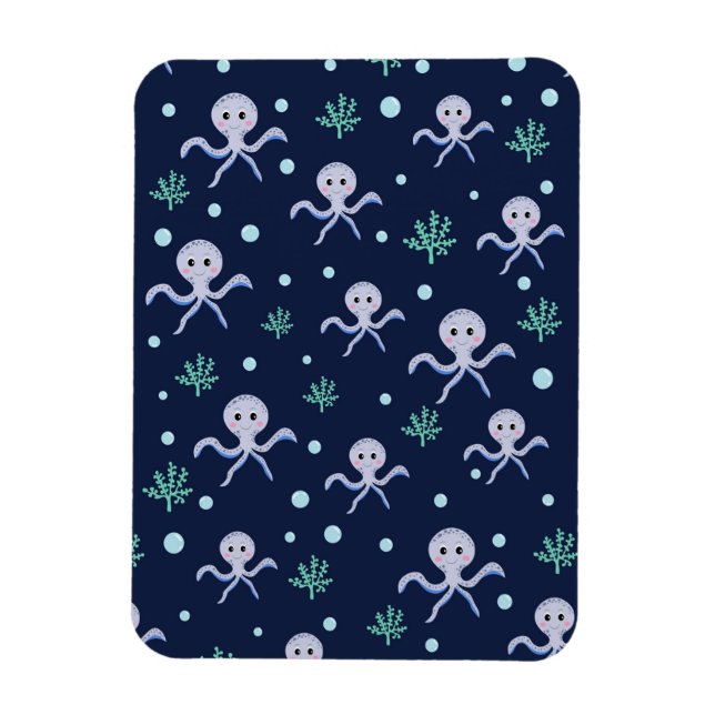 Magnet Flexible Poulpe sous la mer motif pour enfants (Vertical)