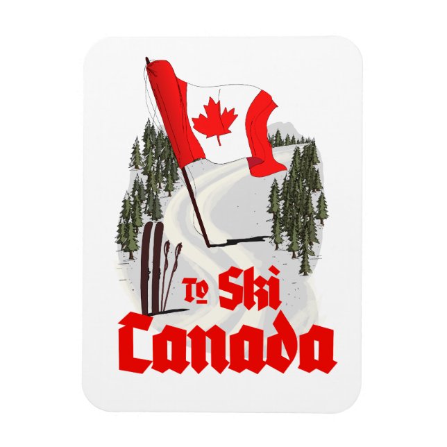 Magnet Flexible Pour skier Canada (Vertical)