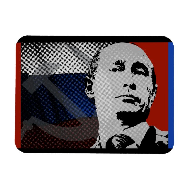Magnet Flexible Poutine avec drapeau russe (Horizontal)