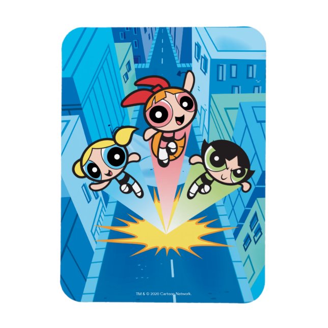 Magnet Flexible Powerpuff Girls Launch Into The Air (Vertical)