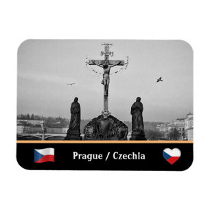 Magnet Flexible Prague & Charles Bridge Statuts - Christ/Czechia