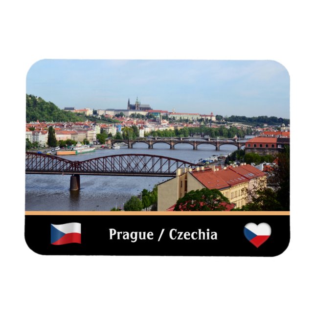 Magnet Flexible Prague, Château et Ponts / République Tchèque (Horizontal)