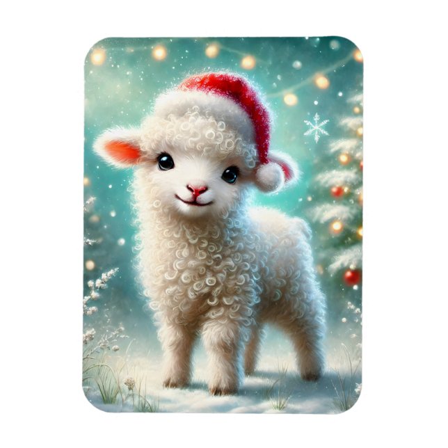 Magnet Flexible Premier Noël d'Agneau Bébé (Vertical)