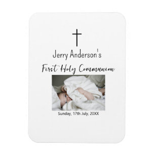 Magnet Flexible Première communion sacrée catholique simple QR min