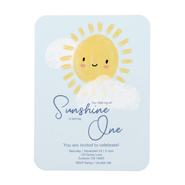 Magnet Flexible Première fête d'anniversaire Ray of Sunshine Cute  (Vertical)