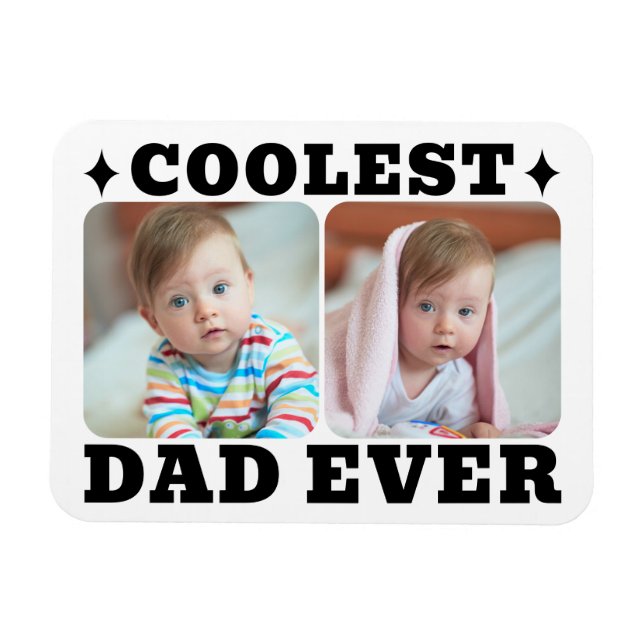 Magnet Flexible Première Fête des Pères Papa le Plus Cool Bébé Pho (Horizontal)