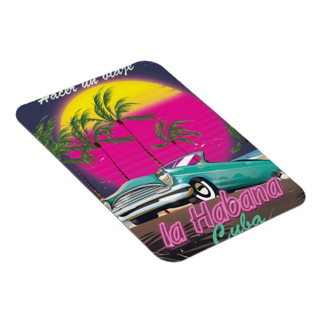 Magnet Flexible Prenez un voyage à Cuba reto affiche 1985 (Côté Droit)