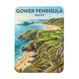 Magnet Flexible Presqu'île de Gower au Pays de Galles