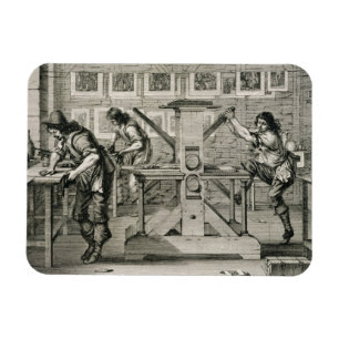 Magnet Flexible Presse typographique française, 1642 (gravure)