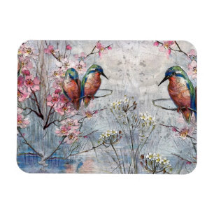 Magnet Flexible Pretty Painted Kingfish and Flowers