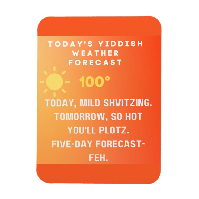 Magnet Flexible Prévisions météo en yiddish  (Vertical)