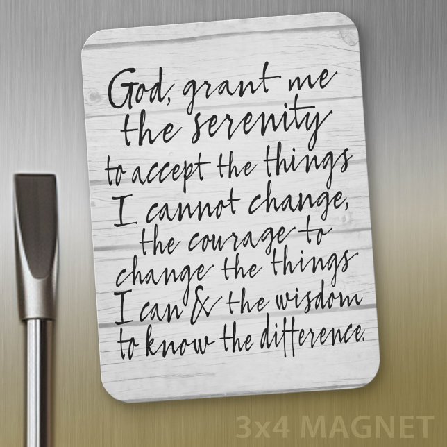 Magnet Flexible Prière de la Sérénité - Écriture Calligraphique Mo (fridge magnet - serenity prayer)