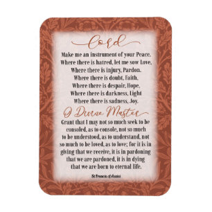 Magnet Flexible Prière de Paix - Saint François d'Assise