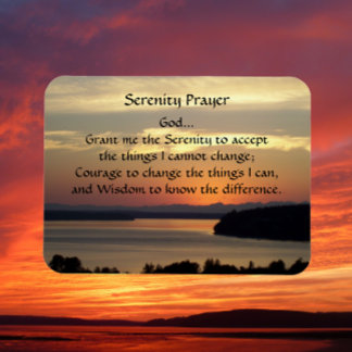 Magnet Flexible Prière de sérénité Coucher de soleil sur la mer or