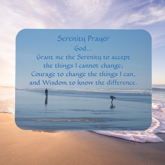 Magnet Flexible Prière Serenity Ocean Beach Photo (Beach Background)