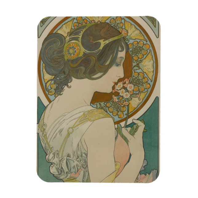 Magnet Flexible Primrose par Alphonse Mucha (1899) (Vertical)