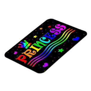 Magnet Flexible Princesse mignonne Tiara d'arc-en-ciel de clipart