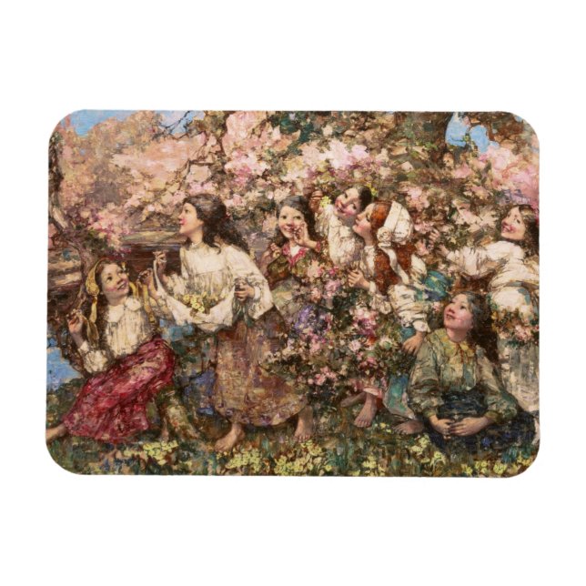 Magnet Flexible Printemps (par Edward Atkinson Hornel) (Horizontal)
