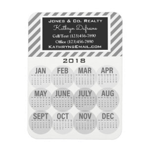 Magnet Flexible Professionnel Entreprise 2018 Calendrier Gris