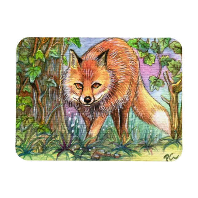 Magnet Flexible Promenade De Fox Dans Les Bois (Horizontal)