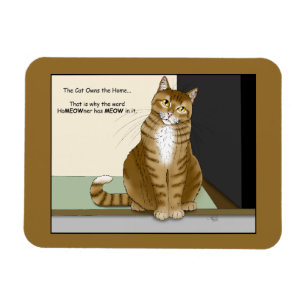 Magnet Flexible Propriétaire Chat Tigre Orange Drôle de Chat