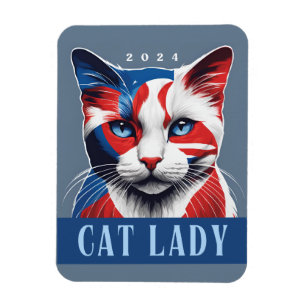 Magnet Flexible Proud Cat Lady Democrat Élection américaine 2024