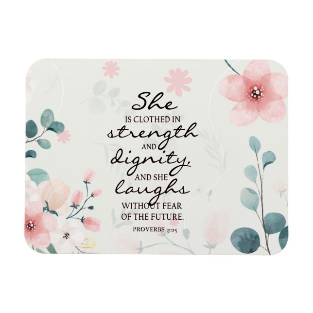 Magnet Flexible Proverbes 31:25 Elle est habillée de force (Horizontal)