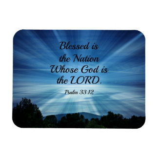 Magnet Flexible Psaume 33:12 Heureux est la nation dont Dieu est