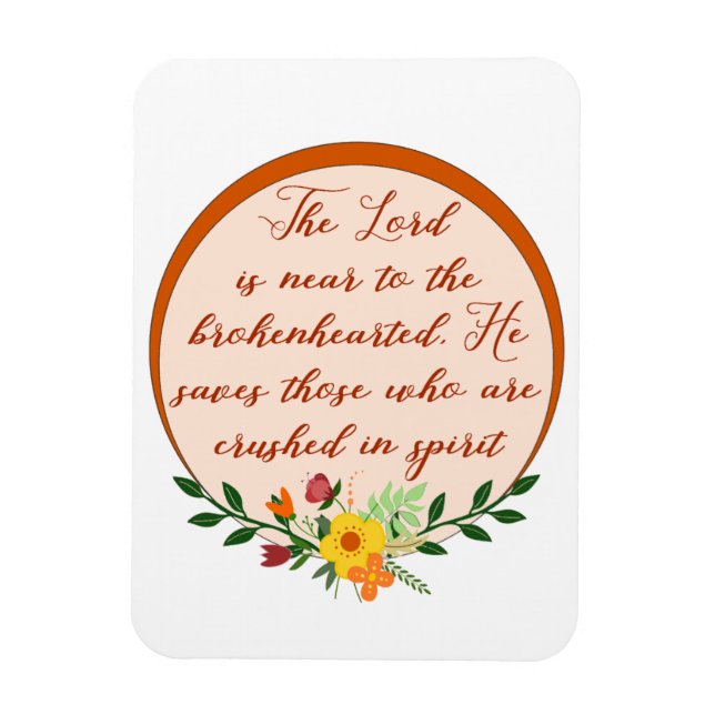 Magnet Flexible Psaume 34, Le Seigneur Est Près Du Coeur Brisé (Vertical)