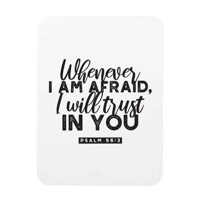 Magnet Flexible Psaume 56:3 Bible Verse Art "Je ferai confiance en (Vertical)