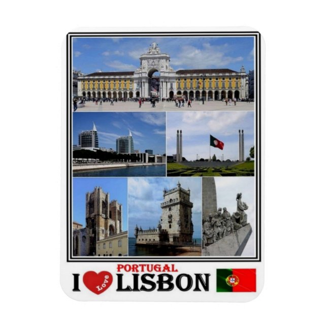 Magnet Flexible PT Portugal - Lisbonne - I Love Mosaic - (Vertical)