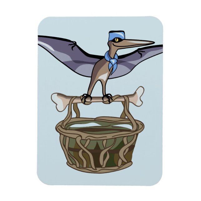 Magnet Flexible Pteranodon Portant Un Panier (Vertical)