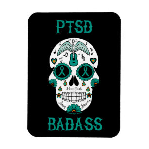 Magnet Flexible PTSD Badass crâne à sucre