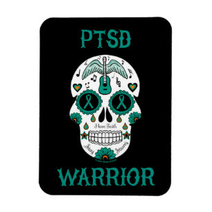 Magnet Flexible PTSD WARRIOR crâne à sucre