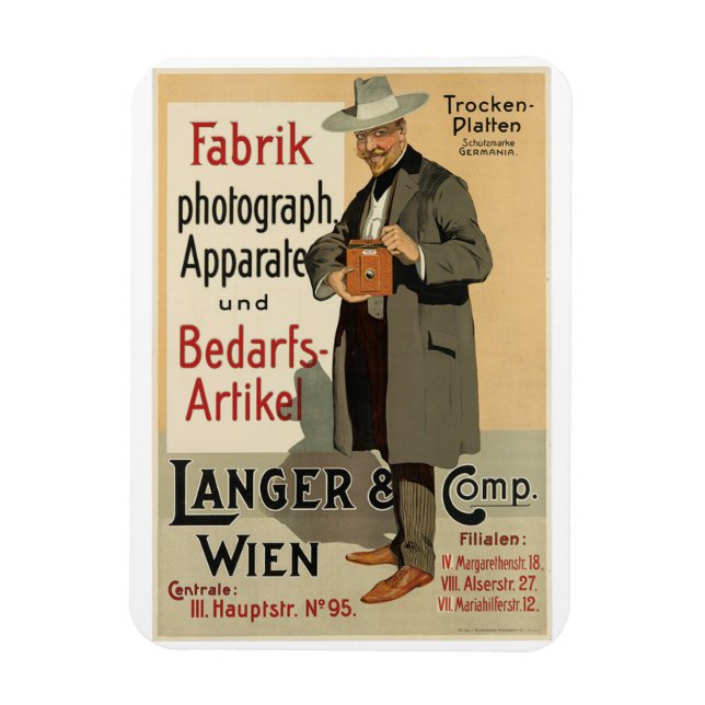Magnet Flexible Publicité photo, Vienne, Autriche Pos Vintage (Vertical)