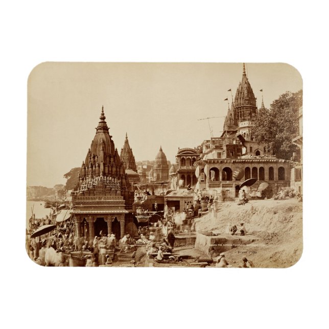 Magnet Flexible Pud Vishnu et autres temples, Bénarès (sepia photo (Horizontal)