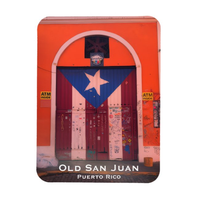Magnet Flexible Puerto Rican Flag - Old San Juan - Boricua! (Vertical)