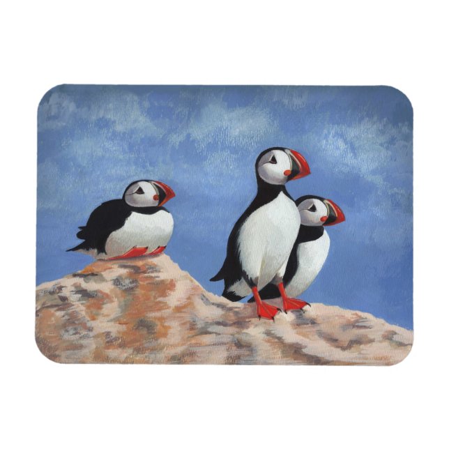 Magnet Flexible Puffin Trio (Horizontal)