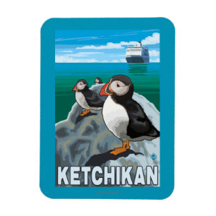 Magnet Flexible Puffins & Cruise Ship - Ketchikan, Alaska