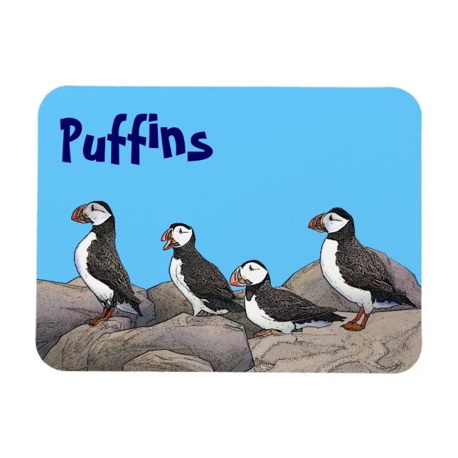 Magnet Flexible Puffins de l'Atlantique (Horizontal)