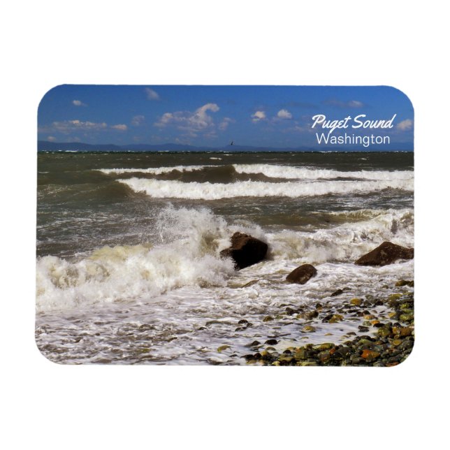 Magnet Flexible Puget Sound Washington Seascape Photo (Horizontal)