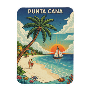 Magnet Flexible Punta Cana République dominicaine Paysage vintage