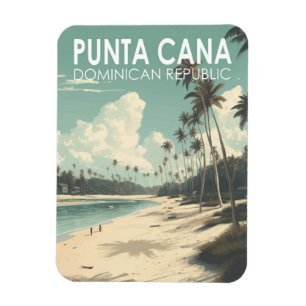 Magnet Flexible Punta Cana République Dominicaine Travel Art Vinta