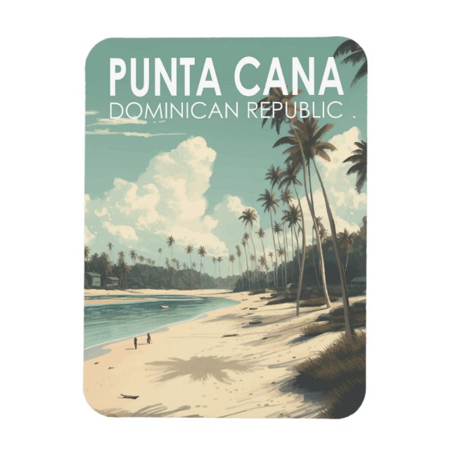Magnet Flexible Punta Cana République Dominicaine Travel Art Vinta (Vertical)
