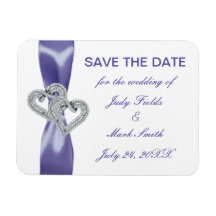 Purple Blue Diamond Hearts Enregistrer L'Aimant Da